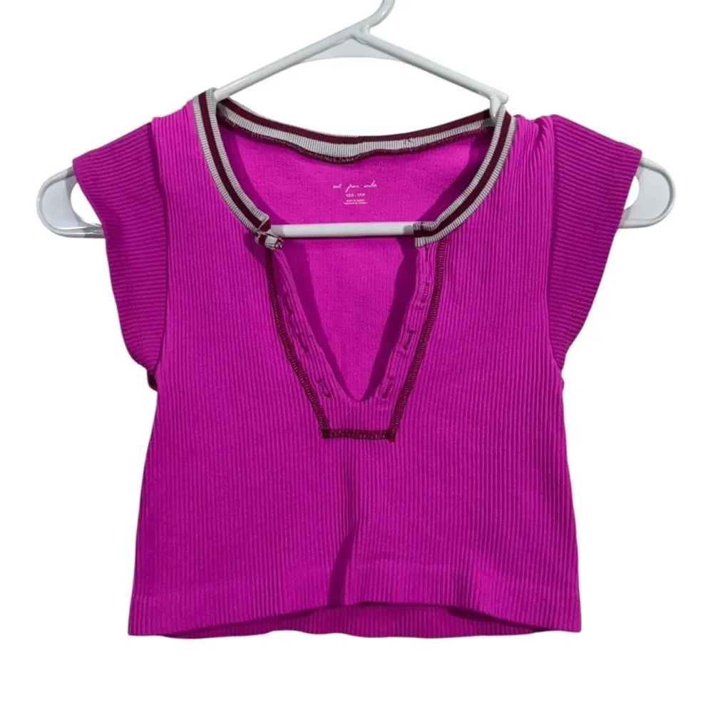 Urban Outfitters Out From Under Pink Cap Sleeve Ribbed Crop Top
